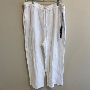 Charlie B white pull on gauze pants nwt size xl